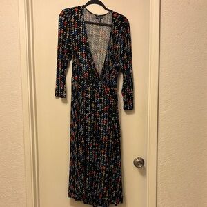 ModCloth Multicolor Houndstooth Wrap Dress